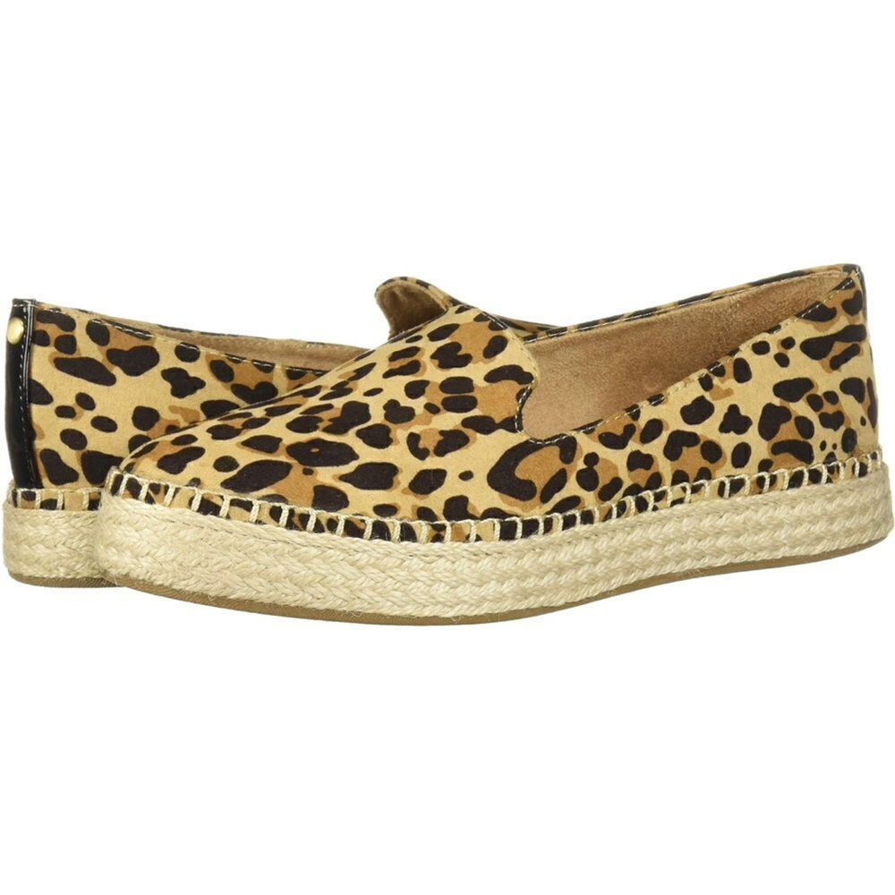 Dr. Scholl's Find Me Loafer Comfort slip on shoes leopard print espadrilles 8.5